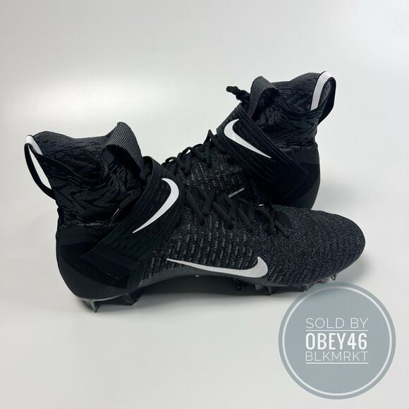 Nike Alpha Menace Elite 2 Black Football Cleats AO3374-001 Men\'s Size 16